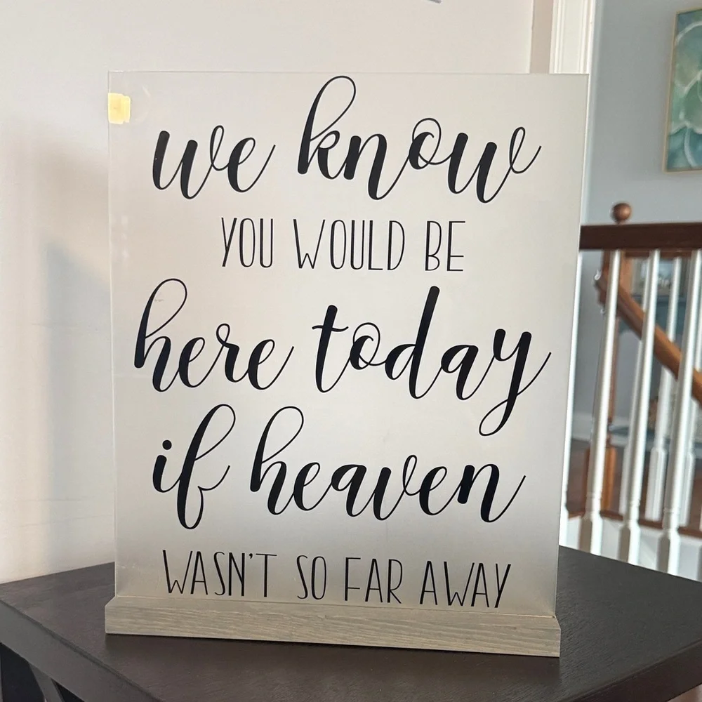 Wedding Memorial Sign “We Know You’d Be Here Today” In Loving Memory Decor